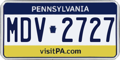PA license plate MDV2727