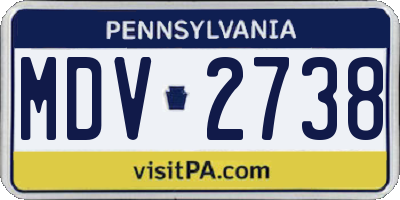 PA license plate MDV2738