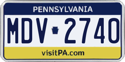 PA license plate MDV2740