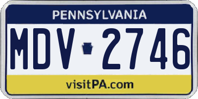 PA license plate MDV2746
