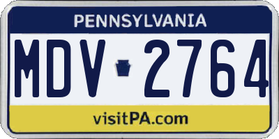 PA license plate MDV2764