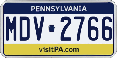 PA license plate MDV2766