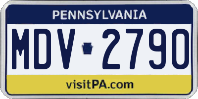 PA license plate MDV2790