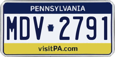 PA license plate MDV2791