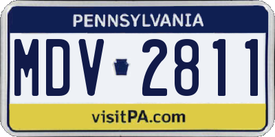 PA license plate MDV2811