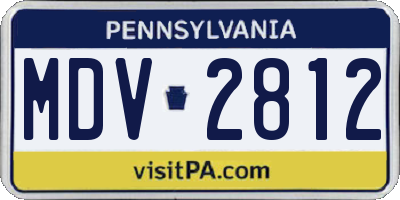 PA license plate MDV2812