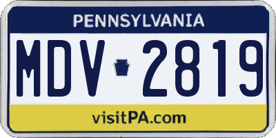 PA license plate MDV2819
