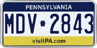 PA license plate MDV2843