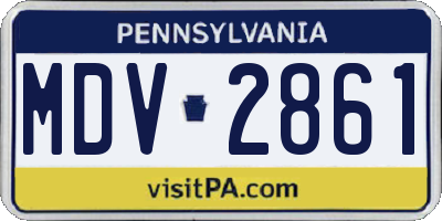 PA license plate MDV2861