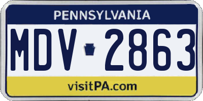 PA license plate MDV2863