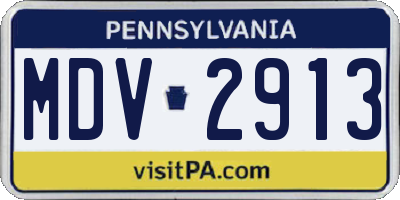 PA license plate MDV2913
