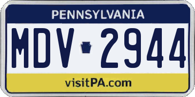PA license plate MDV2944