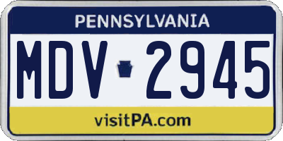 PA license plate MDV2945