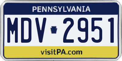 PA license plate MDV2951