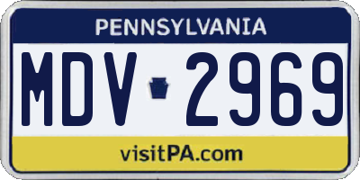 PA license plate MDV2969
