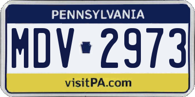 PA license plate MDV2973