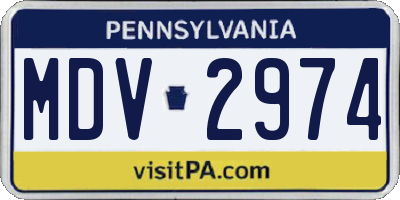 PA license plate MDV2974