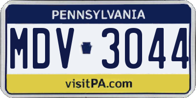 PA license plate MDV3044