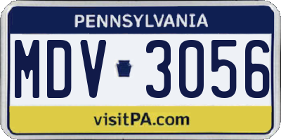 PA license plate MDV3056
