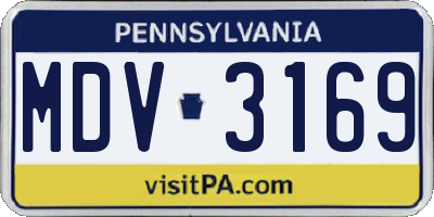 PA license plate MDV3169