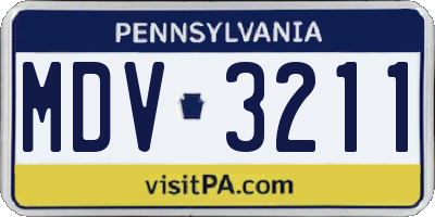 PA license plate MDV3211