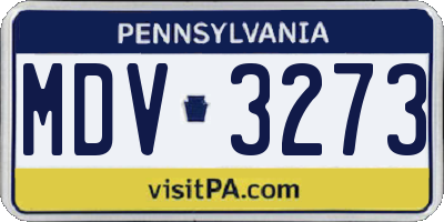 PA license plate MDV3273