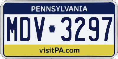 PA license plate MDV3297