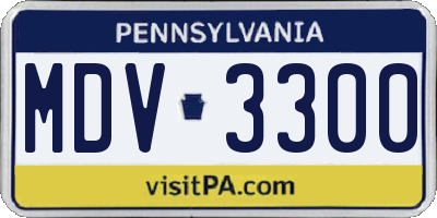 PA license plate MDV3300