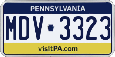 PA license plate MDV3323