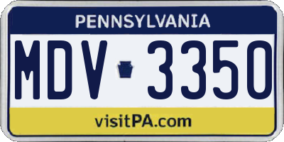 PA license plate MDV3350