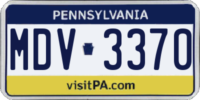 PA license plate MDV3370