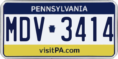 PA license plate MDV3414