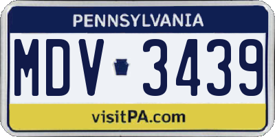 PA license plate MDV3439
