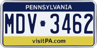 PA license plate MDV3462