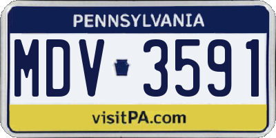 PA license plate MDV3591