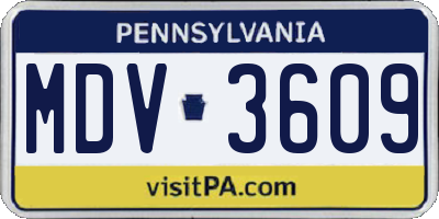 PA license plate MDV3609