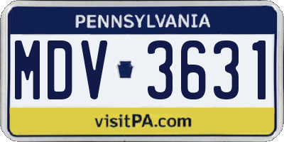 PA license plate MDV3631