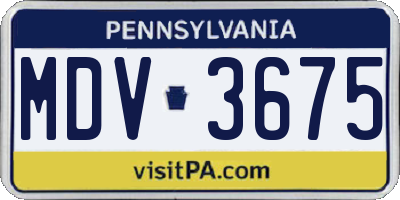 PA license plate MDV3675