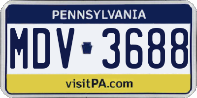 PA license plate MDV3688