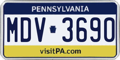 PA license plate MDV3690