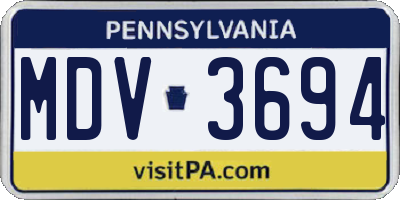 PA license plate MDV3694
