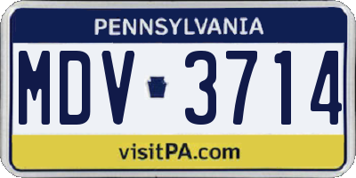 PA license plate MDV3714