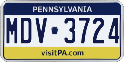 PA license plate MDV3724