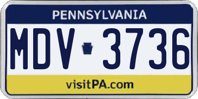 PA license plate MDV3736