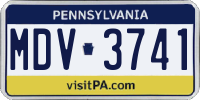 PA license plate MDV3741
