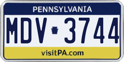 PA license plate MDV3744