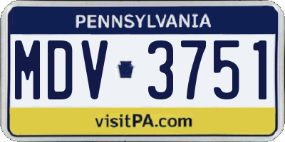 PA license plate MDV3751