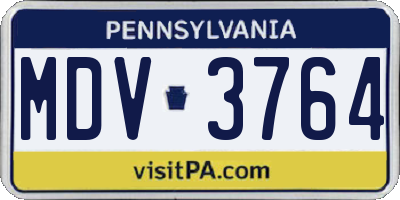 PA license plate MDV3764