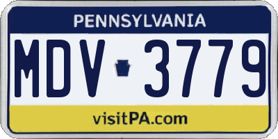 PA license plate MDV3779