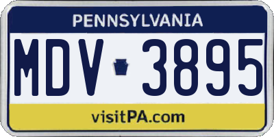 PA license plate MDV3895
